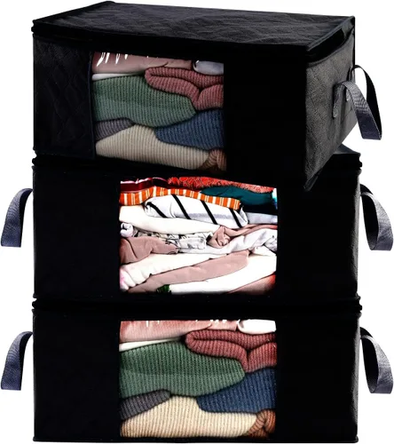Miniatura 10 de G01 - bolsas de almacenamiento de tamaño rectangular para guardar ropa, 3 unidades, color gris Paquete gris de 6 piezas
