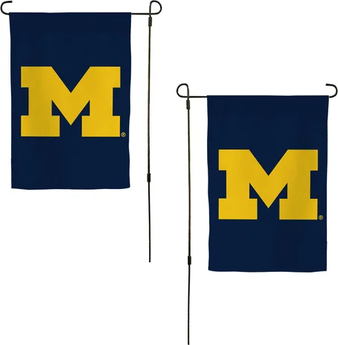 Miniatura 7 de Desert Cactus Bandera de jardín de la Universidad de Michigan UM – 19 x 12 pulgadas, bandera de Michigan Wolverines, para exhibición al aire libre