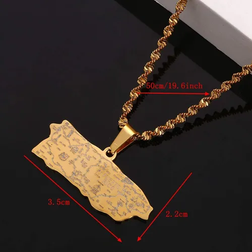Miniatura 2 de Collar con colgante de mapa de Puerto Rico de acero inoxidable, joyería de mapa de puertorriqueños