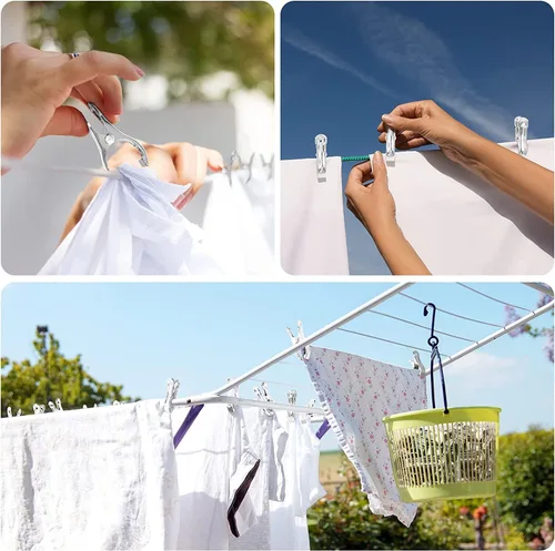 Miniatura 5 de 40 piezas de clips de jardín, abrazaderas de acero inoxidable resistentes para invernadero, clips para malla de invernadero, tienen un agarre fuerte