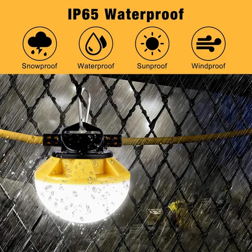 Miniatura 5 de Luces de cadena de construcción de 50 pies con jaula protectora, luces de trabajo LED de cadena impermeables IP65, luz diurna 5000K con cable 18AWG