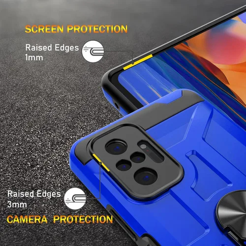 Miniatura 5 de Funda para Xiaomi Redmi Note 10 Pro, Redmi Note 10 Pro MAX con 3 protectores de pantalla de vidrio templado, soporte de anillo integrado y soporte