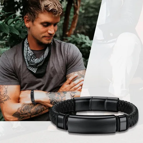 Miniatura 3 de Bestyle Pulseras vikingas trenzadas de cuero genuino para hombres y niños, estilo vintage, martillo de Thor, calavera, masón masónico, pulseras
