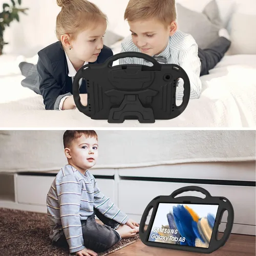 Miniatura 5 de AVAWO Funda infantil para Samsung Galaxy Tab A8 de 10.5 pulgadas 2021 (SM-X200/X205), con correa, mango soporte ligero a prueba de golpes, negro