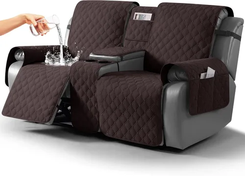 Miniatura 15 de TAOCOCO Funda para Sillón de Dos Plazas Reclinable 100% Impermeable con Consola Central, Funda de Sofá Reclinable Reversible para 2 Asientos