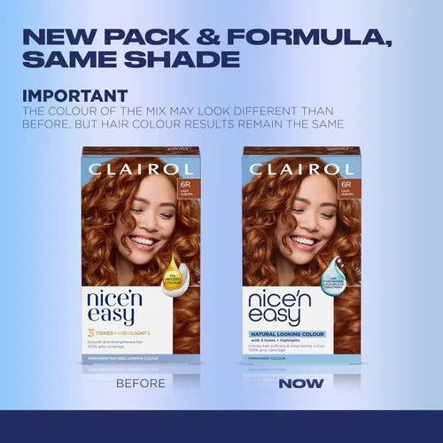 Miniatura 3 de Clairol Nice'n Easy Tinte Permanente para el Cabello, 6R Color de Cabello Castaño Rojizo Claro, Paquete de 3 6R Caoba Light