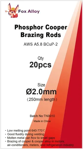 Miniatura 7 de 20 piezas de varillas de soldadura de cobre BCuP-2 (5/64") 2mm de fósforo, varillas redondas de soldadura de latón autoflujo con TIG y arco