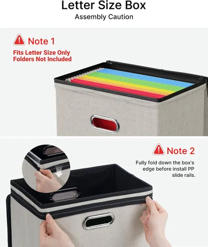 Miniatura 5 de Oterri Cajas organizadoras de archivos con tapas, caja de archivos con bolsillos de malla, caja organizadora de documentos para carpetas