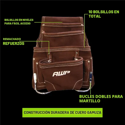 Miniatura 6 de Bolsa de herramientas AWP, bolsa de herramientas para electricista, organizador multibolsillo profesional premium