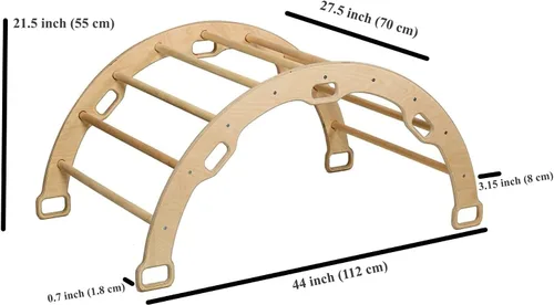 Miniatura 4 de Arco de escalada Arco de balancín Montessori Arco con almohada acogedora Arco de escalada de madera con cojín Arco de escalada de madera