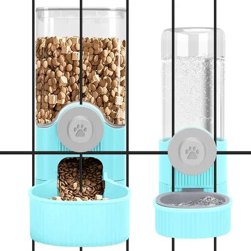 Miniatura 9 de Yummy Sam Jaula colgante dispensador automático de botellas de agua para mascotas pequeñas, alimentador automático desmontable de gravedad de 1.2 L
