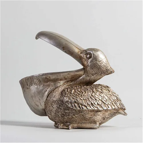 Miniatura 6 de LQX Estatua de almacenamiento de llaves de escritorio, escultura de almacenamiento de resina, estatua de decoración de pelícano modelo A 25 20c