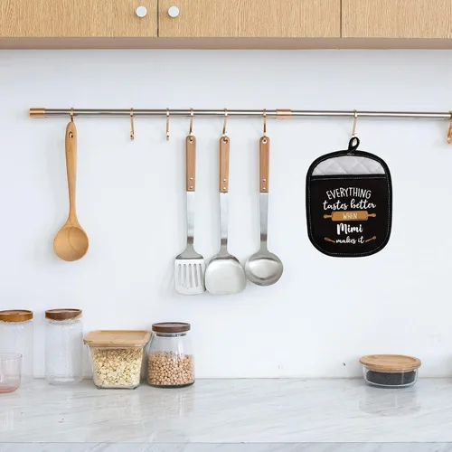 Miniatura 5 de LEVLO Los mejores regalos de cocina para hornear para madre, padre, todo sabe mejor cuando Mimi/abuela/nana/papa/nonna/gigi hace que sea guantes