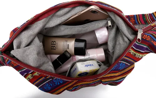 Miniatura 107 de Bolsa de hombro para mujer, de lona en estilo hippie/bohemio para llevar cruzada al hombro, disponible en diferentes colores y estampados