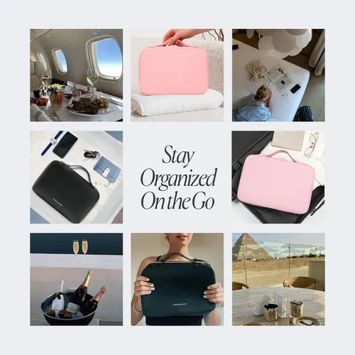 Miniatura 6 de BEAUTYGOODIES Neceser colgante impermeable aprobado por la TSA para mujer, de viaje/artículos de tocador, color negro, Negro -, L, Bolsas