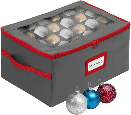 Miniatura 12 de HOLDN’ STORAGE - Caja de almacenamiento para adornos navideños con divisores - Capacidad para 48 adornos de hasta 3.0 pulgadas de diámetro, 2 Negro