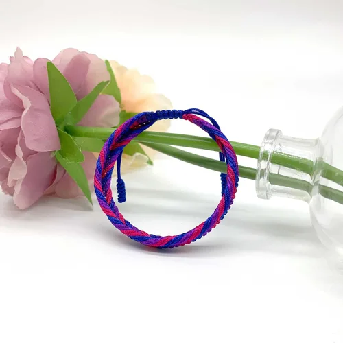 Miniatura 6 de LAMIBEE Pulsera tibetana con diseño de pansexualidad bisexual LGBT Proud Love Brazaletes de cuerda de amuleto y bohemio para mujeres y hombres