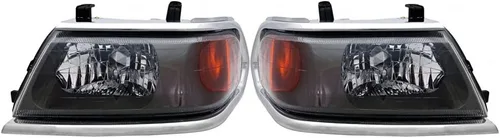 KarParts360 Para 2000 01 02 03 2004 Mitsubishi Montero Sport Faro Asamblea Par Conductor y Pasajero lado w/Bombillas para MI2502121 MI2503121 Lado