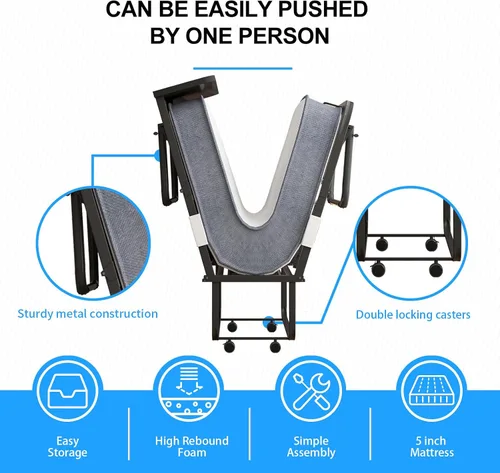 Miniatura 5 de PUREMIND Cama plegable con colchón de 5 pulgadas para adultos, cama plegable de 75 x 38 pulgadas con bolsa a prueba de polvo y marco de metal, camas