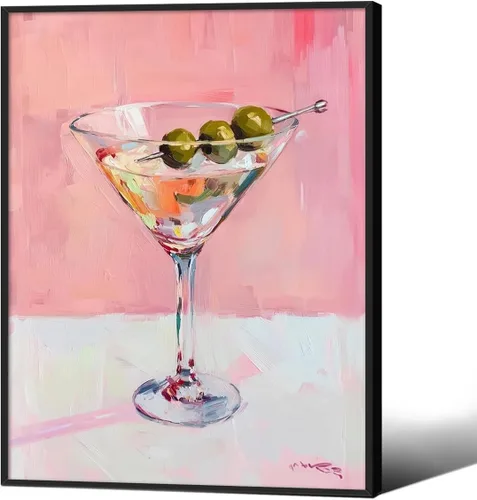 Miniatura 20 de Pósteres vintage de Martini rosa a la moda, cócteles, bebidas alcohólicas, impresiones artísticas de pared para el hogar, apartamento, cocina, bar