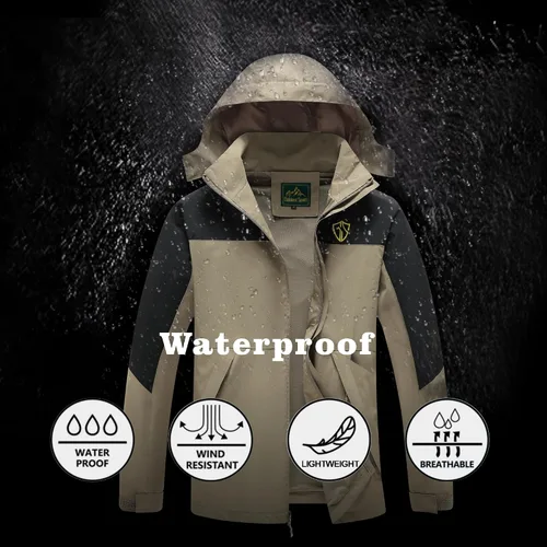 Miniatura 27 de GIISAM Chaqueta de lluvia para hombre, impermeable, ligera, para exteriores, rompevientos con capucha