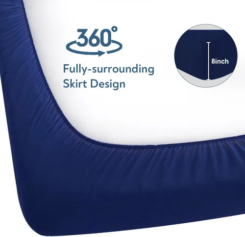 Miniatura 8 de Sábanas impermeables para cuna para niños, paquete de 2, sábana bajera para cuna neutra de 52 x 28 pulgadas para cuna estándar y colchón de cama
