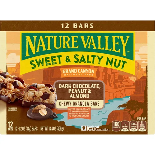 Miniatura 4 de Nature Valley Barras de granola, chocolate oscuro y almendra, 12 unidades, 14.4 onzas