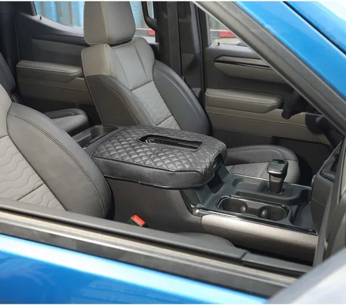 Miniatura 4 de Funda para reposabrazos de consola central, compatible con Chevrolet Silverado y GMC Sierra 2019-2023, repuesto de consola de cuero, color negro