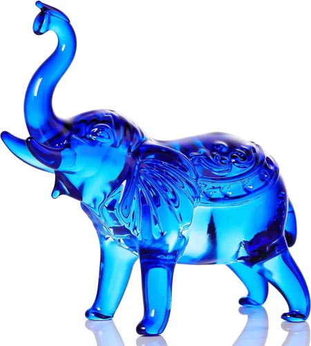 Miniatura 14 de YWHL Figura de Elefante de Cristal y Vidrio Regalos para Mujeres, Estatua de Elefante Colorida Hecha a Mano Decoración Regalo para Amantes