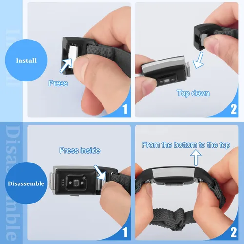 Miniatura 3 de TumpCez Bandas elásticas compatibles con Fitbit Charge 2, correa de repuesto ajustable elástica de nailon suave Solo Loop para Fitbit Charge 2