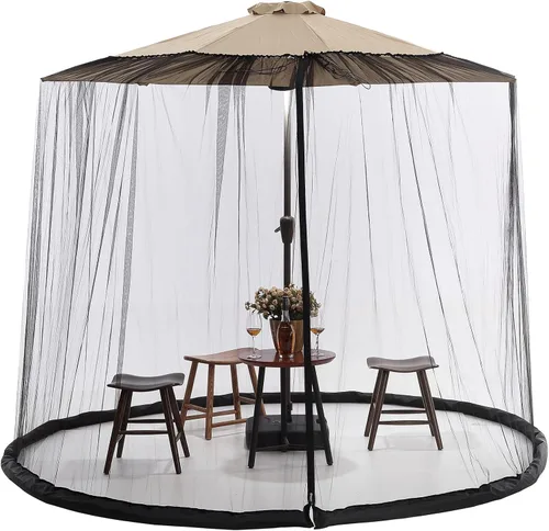 Mosquitera de 10 pies para sombrilla de patio, pantalla al aire libre, tienda de campaña colgante de poliéster (solo mosquitera) (10 pies)