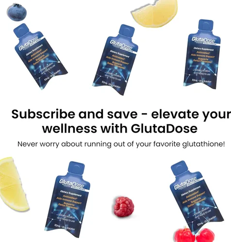 Miniatura 9 de GlutaDose Suplemento líquido de glutatión, L glutatión líquido con acerola y zinc, sabor natural a bayas de limón, fórmula antioxidante sin azúcar