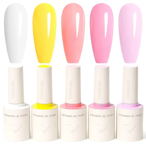 Miniatura 11 de VENALISA - Juego de esmaltes de uñas de gel rosa sin hema, 6 colores, popular kit de esmalte de gel rosa nude, esmalte en gel de remojo con lámpara