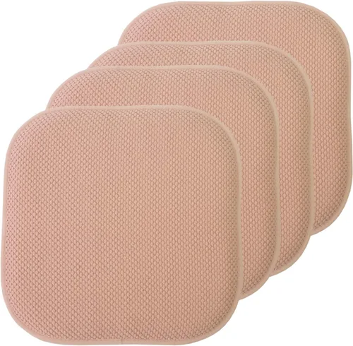 Miniatura 40 de Sweet Home Collection Cojines de espuma viscoelástica para silla, antideslizantes, diseño de panal de abeja, 16 x 16 pulgadas, paquete de 2