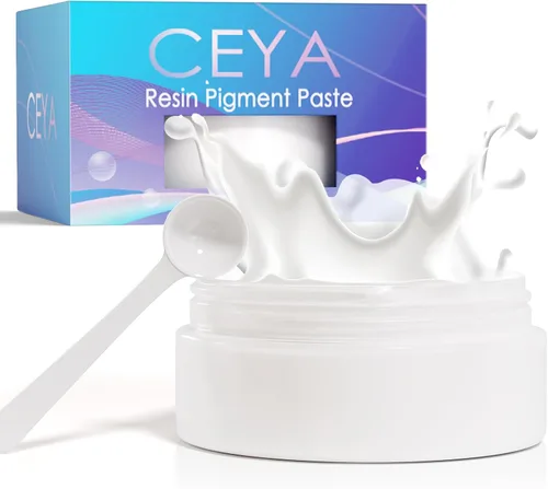 Ceya Pasta de pigmento de resina blanca, pigmento de tinte epoxi opaco de 3.5 oz/100 g, colorante más concentrado para colorear con resina, vasos de