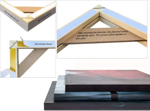 Miniatura 3 de Kit de Marco de Lienzo de Madera Maciza DIY con Barra de Tensión - Marcos de Arte de Madera Personalizados para Pinturas - Sistema de Tensado