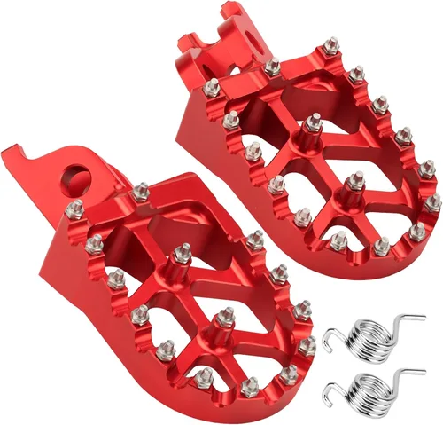 LKV Estriberas CNC para motocicleta, pedal de descanso compatible con Honda CR125 CR250 CRF150R CRF250L CRF250R CRF250R CRF250X CRF300L CRF450R Rojo
