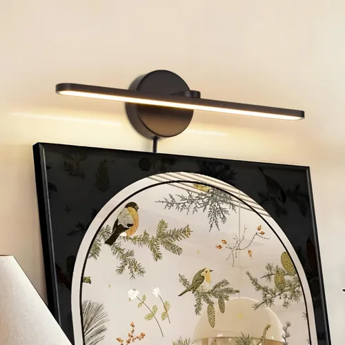 Miniatura 8 de Lámparas de baño con enchufe de 15.75 pulgadas, modernas luces negras de tocador sobre el espejo, luz cálida de 3000 K, no regulable, luz de imagen