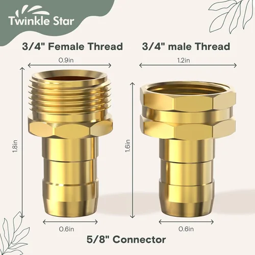 Miniatura 2 de Twinkle Star Conector de reparación de manguera de jardín con abrazaderas, kit de reparación de manguera de jardín macho y hembra, apto