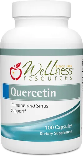 Wellness Resources Quercetina - Apoyo inmunológico, sinusal y alérgico, 1000 mg por porción (100 cápsulas/50 porciones) vegano, sin OMG