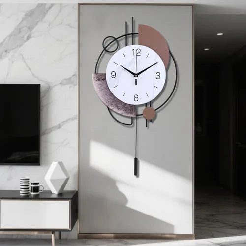 Miniatura 15 de Dankeit Relojes de pared decorativos con péndulo, cuarzo de calidad silenciosa, funciona con pilas, reloj de pared grande para sala de estar, Negro