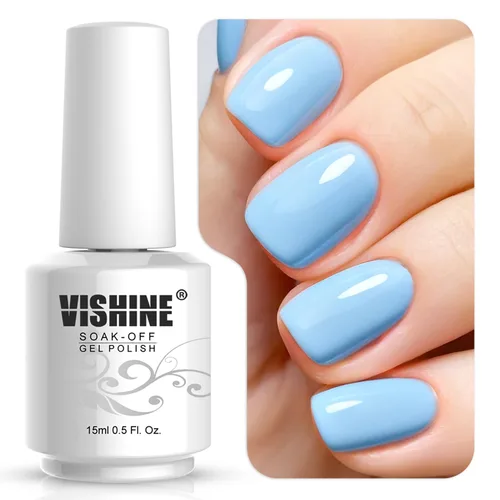 Miniatura 37 de Vishine 15ml de esmalte de uñas en gel blanco lechoso transparente, color desnudo, con acabado de gel de cristal, para quitar con lámpara UV o LED