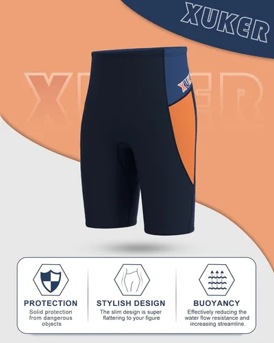 Miniatura 3 de XUKER Pantalones cortos de neopreno para mujeres y hombres, pantalones de neopreno de 0.118 in para deportes acuáticos, piscina, natación
