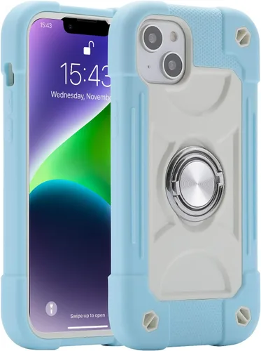 Miniatura 108 de MARKILL Funda compatible con iPhone 15 de 6.1 pulgadas con soporte integrado, [grado militar resistente de cuerpo completo] protección contra Rosa