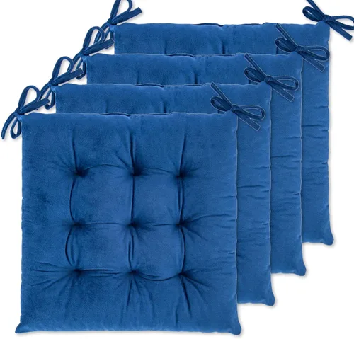 Miniatura 23 de WONDER MIRACLE - Juego de 4 cojines para sillas de comedor, sillas de oficina, autos, exteriores, patio, se pueden lavar a máquina y secar en Azul