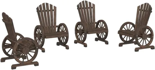 Miniatura 13 de vidaXL Patio Adirondack Chair, Chaise Lounge Chair, Lawn Chair for Balcony Backyard Deck, Outdoor Seating, Farmhouse Style, Solid Wood Fir Marrón
