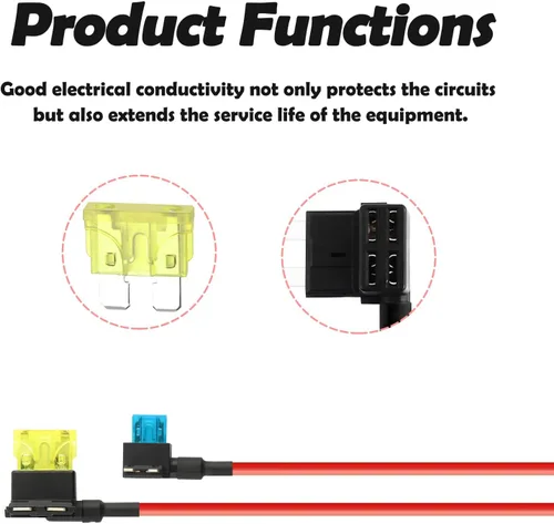 Miniatura 3 de Juego de 8 grifos de fusibles para automóvil con 8 fusibles de cuchilla, grifos de fusibles automotriz de 12 V, incluye 2 tipos de fusibles estándar