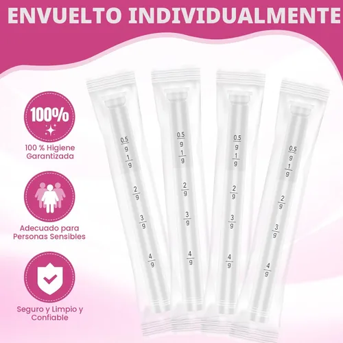 Miniatura 2 de Paquete de 100 aplicadores de supositorios vaginales desechables para mujeres, se adapta a la mayoría de lubricantes, cremas, geles, píldoras