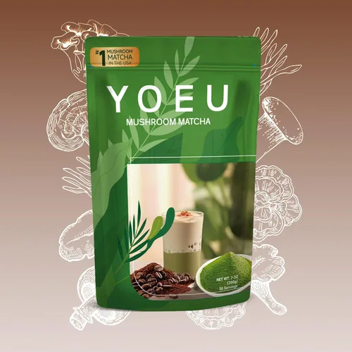 Miniatura 7 de 6.35 oz, polvo orgánico de hongos matcha, matcha japonés y 12 ingredientes naturales, café instantáneo, polvo con leche, alternativa al café