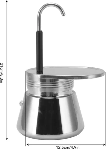 Miniatura 7 de GOWENIC Cafetera italiana de acero inoxidable, olla portátil de gran capacidad, 101 a 16.9 fl oz